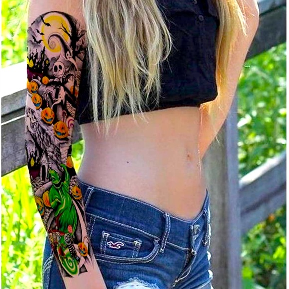 Nightmare Before Christmas Temporary Tattoo arm sleeve - Picture 1 of 5
